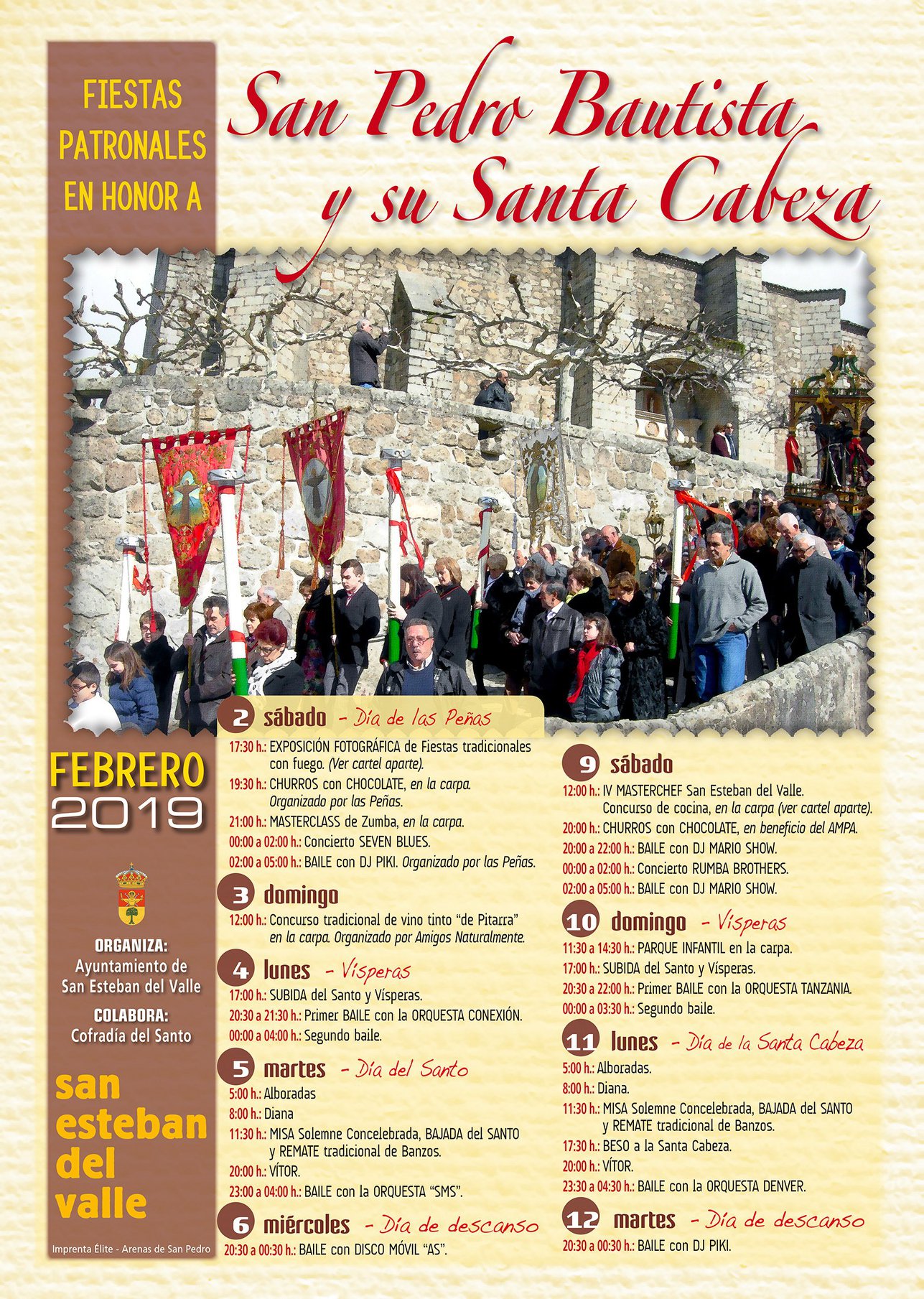 Fiestas patronales en honor a San Pedro Bautista (invierno) 2019 San Esteban del Valle